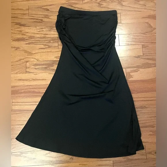 SHEIN- Black Scrunched Sides Midi Skirt Size XL - Picture 5 of 9